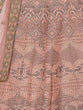 Load image into Gallery viewer, Peach Crepe Semi Stitched Lehenga With Unstitched Blouse Clothsvilla