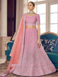 Load image into Gallery viewer, Pink Embroidered Organza Semi Stitched Lehenga With Unstitched Blouse Clothsvilla