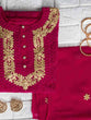 Load image into Gallery viewer, Fancy Pink Semi Stitched Kurta Set Clothsvilla