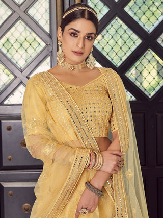 Beige Classic Semi Stitched Lehenga With  Unstitched Blouse Clothsvilla