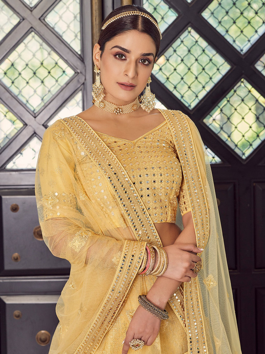 Beige Classic Semi Stitched Lehenga With  Unstitched Blouse Clothsvilla