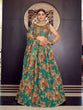 Load image into Gallery viewer, Green Organza Semi Stitched Lehenga With  Unstitched Blouse Clothsvilla