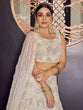 Load image into Gallery viewer, Designer White Semi Stitched Lehenga With  Unstitched Blouse Clothsvilla