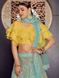 Load image into Gallery viewer, Sea Green Stunning Semi Stitched Lehenga With  Unstitched Blouse Clothsvilla