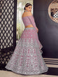 Load image into Gallery viewer, Heavy Designer Purple Georgette Semi Stitched Lehenga With  Unstitched Blouse Clothsvilla