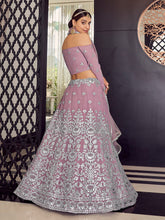 Load image into Gallery viewer, Heavy Designer Purple Georgette Semi Stitched Lehenga With  Unstitched Blouse Clothsvilla