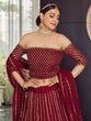Load image into Gallery viewer, Georgette  Maroon  Semi Stitched Lehenga With  Unstitched Blouse Clothsvilla