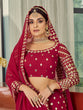 Load image into Gallery viewer, Red Elegant  Semi Stitched Lehenga With  Unstitched Blouse Clothsvilla
