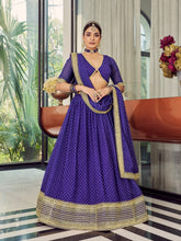 Load image into Gallery viewer, Heavy Designer Blue Organza Semi Stitched Lehenga With  Unstitched Blouse Clothsvilla