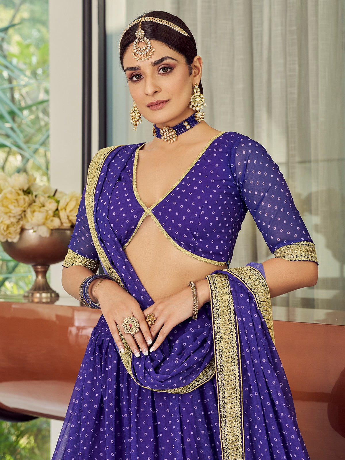 Heavy Designer Blue Organza Semi Stitched Lehenga With  Unstitched Blouse Clothsvilla