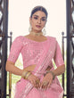 Load image into Gallery viewer, Pink Embroidered Georgette Semi Stitched Lehenga With Unstitched Blouse Clothsvilla