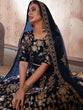 Load image into Gallery viewer, Dark Blue Embroidered Semi Stitched Lehenga With Unstitched Blouse Clothsvilla