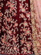 Load image into Gallery viewer, Maroon Embroidered Semi Stitched Lehenga With Unstitched Blouse Clothsvilla
