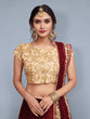 Load image into Gallery viewer, Maroon Embroidered Semi Stitched Lehenga With Unstitched Blouse Clothsvilla