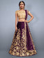 Voilet Embroidered Semi Stitched Lehenga With Unstitched Blouse Clothsvilla