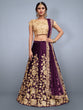 Load image into Gallery viewer, Voilet Embroidered Semi Stitched Lehenga With Unstitched Blouse Clothsvilla