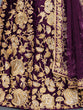 Load image into Gallery viewer, Voilet Embroidered Semi Stitched Lehenga With Unstitched Blouse Clothsvilla