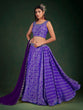 Load image into Gallery viewer, Purple Chinon Printed Semi Stitched Lehenga Choli Clothsvilla
