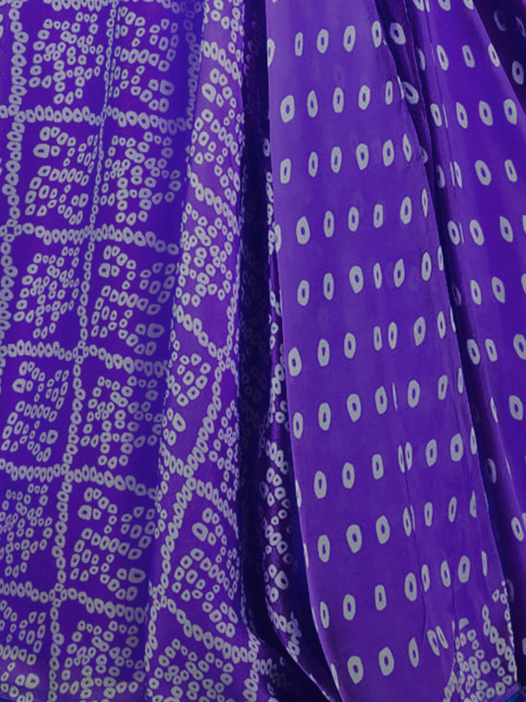 Purple Chinon Printed Semi Stitched Lehenga Choli Clothsvilla