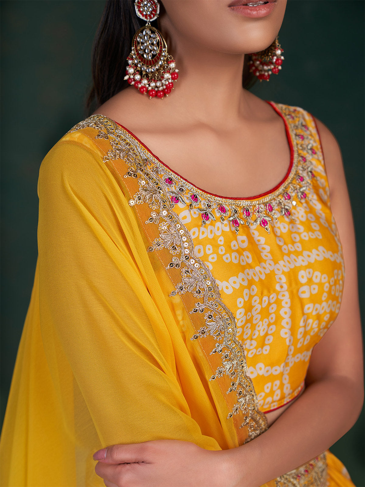 Yellow Embroidered Festive Semi Stitched Lehenga With  Unstitched Blouse Clothsvilla