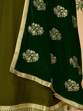 Aamira Lehenga Choli in Mehndi Green Color with Dupatta ClothsVilla