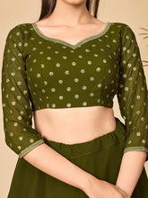 Load image into Gallery viewer, Aamira Lehenga Choli in Mehndi Green Color with Dupatta ClothsVilla