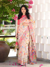 Load image into Gallery viewer, Luxuriant Beige Pashmina saree With Amiable Blouse Piece ClothsVilla