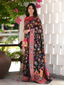 Cynosure Black Pashmina saree With Dissemble Blouse Piece ClothsVilla