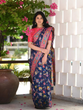 Load image into Gallery viewer, Evocative Blue Pashmina saree With Moiety Blouse Piece ClothsVilla