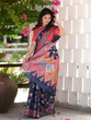 Load image into Gallery viewer, Evocative Blue Pashmina saree With Moiety Blouse Piece ClothsVilla