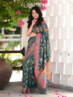 Load image into Gallery viewer, Seraglio Green Pashmina saree With Staggering Blouse Piece ClothsVilla
