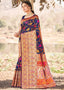 Amiable Blue Pashmina saree With Snazzy Blouse Piece ClothsVilla