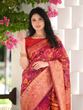Load image into Gallery viewer, Vestigial Red Pashmina saree With Sempiternal Blouse Piece ClothsVilla