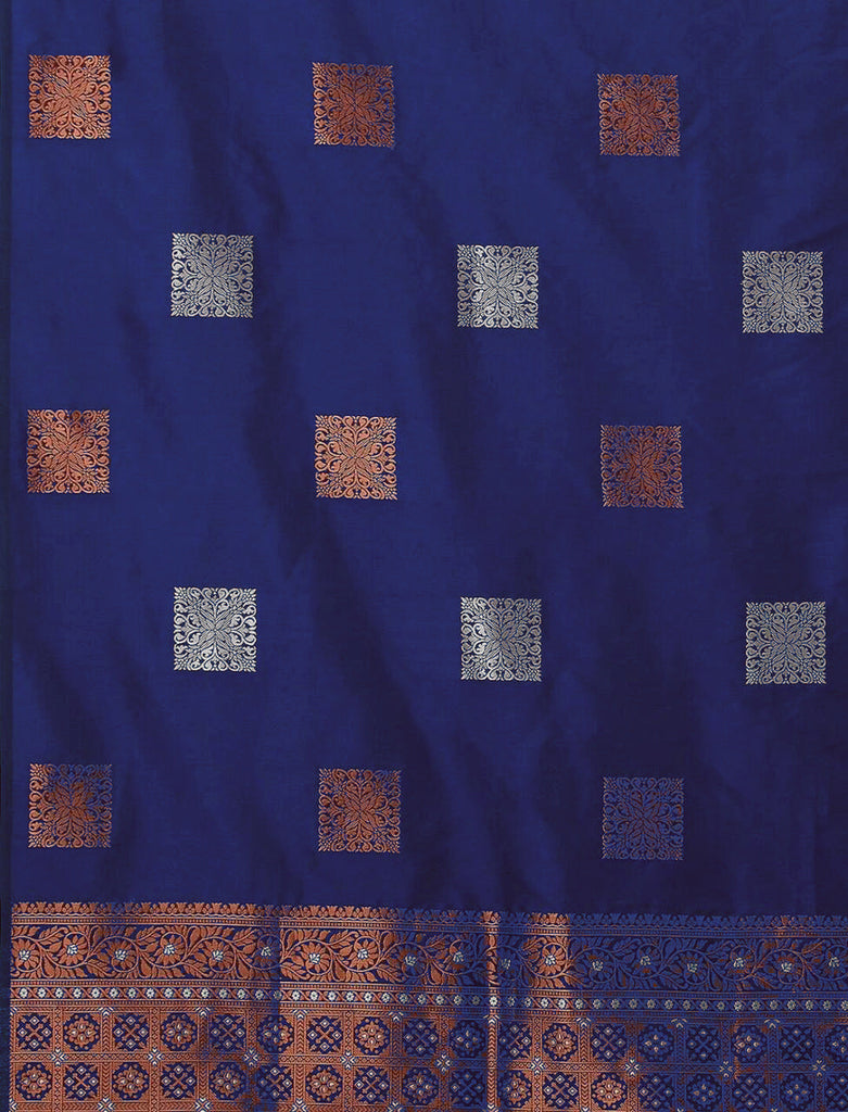 Nemesis Blue Soft Silk Saree With Gossamer Blouse Piece ClothsVilla