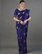 Load image into Gallery viewer, Nemesis Blue Soft Silk Saree With Gossamer Blouse Piece ClothsVilla