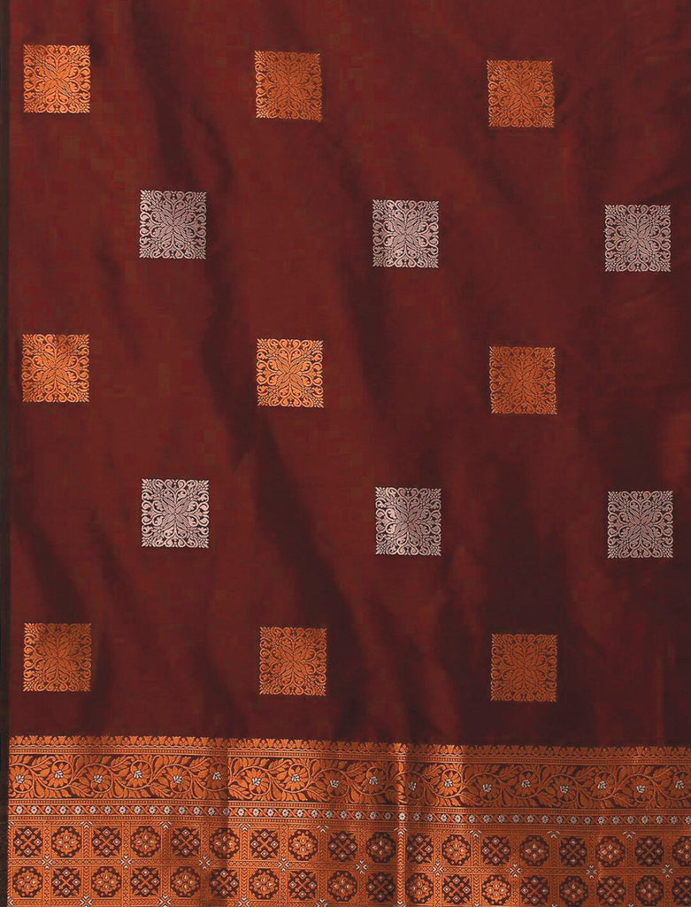 Bewitching Maroon Soft Silk Saree With Adoring Blouse Piece ClothsVilla