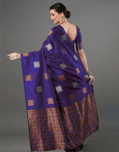 Load image into Gallery viewer, Fairytale Purple Soft Silk Saree With Opulent Blouse Piece ClothsVilla
