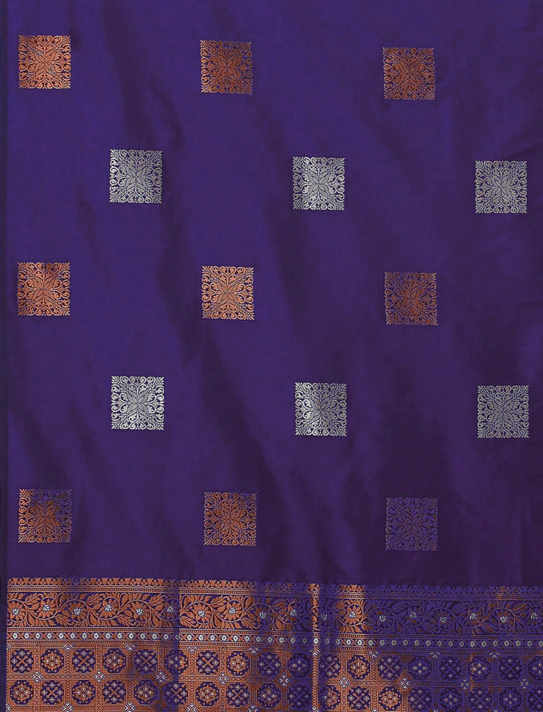 Fairytale Purple Soft Silk Saree With Opulent Blouse Piece ClothsVilla