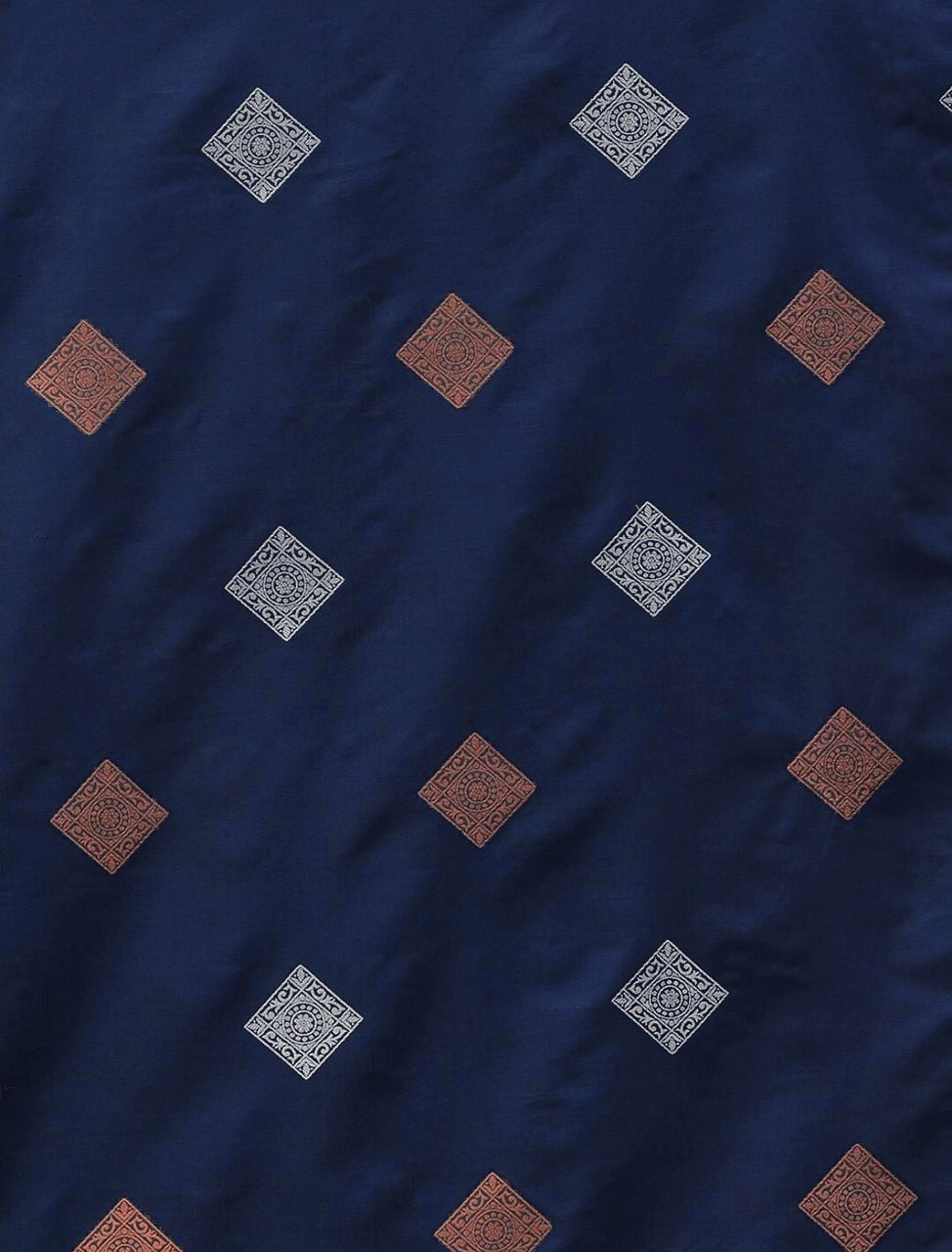 Imbrication Navy Blue Soft Silk Saree With Evanescent Blouse Piece ClothsVilla