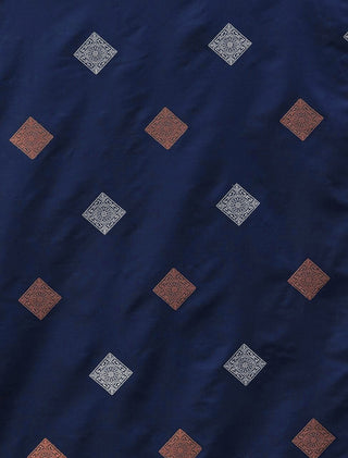 Imbrication Navy Blue Soft Silk Saree With Evanescent Blouse Piece ClothsVilla