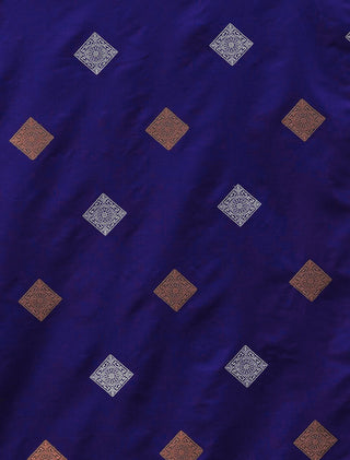 Demesne Royal Blue Soft Silk Saree With Excellent Blouse Piece ClothsVilla
