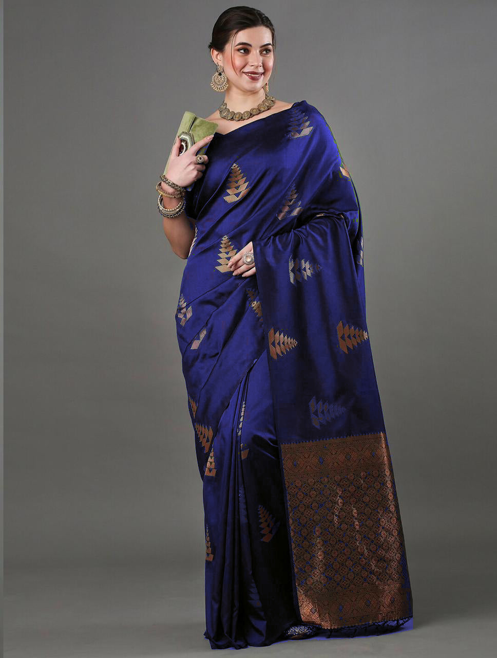 Exquisite Blue Soft Silk Saree With Adoring Blouse Piece ClothsVilla