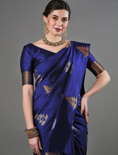 Load image into Gallery viewer, Exquisite Blue Soft Silk Saree With Adoring Blouse Piece ClothsVilla