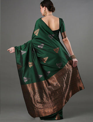 Supernal Green Soft Silk Saree With Incomparable Blouse Piece ClothsVilla