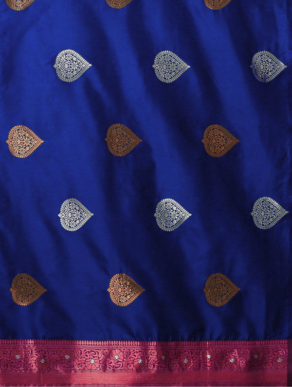Classy Blue Soft Silk Saree With Pretty Blouse Piece ClothsVilla