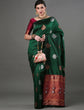 Load image into Gallery viewer, Classy Green Soft Silk Saree With Extraordinary Blouse Piece ClothsVilla