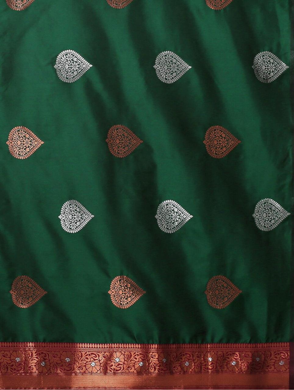 Classy Green Soft Silk Saree With Extraordinary Blouse Piece ClothsVilla