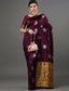 Mesmerising Wine Soft Silk Saree With Alluring Blouse Piece ClothsVilla