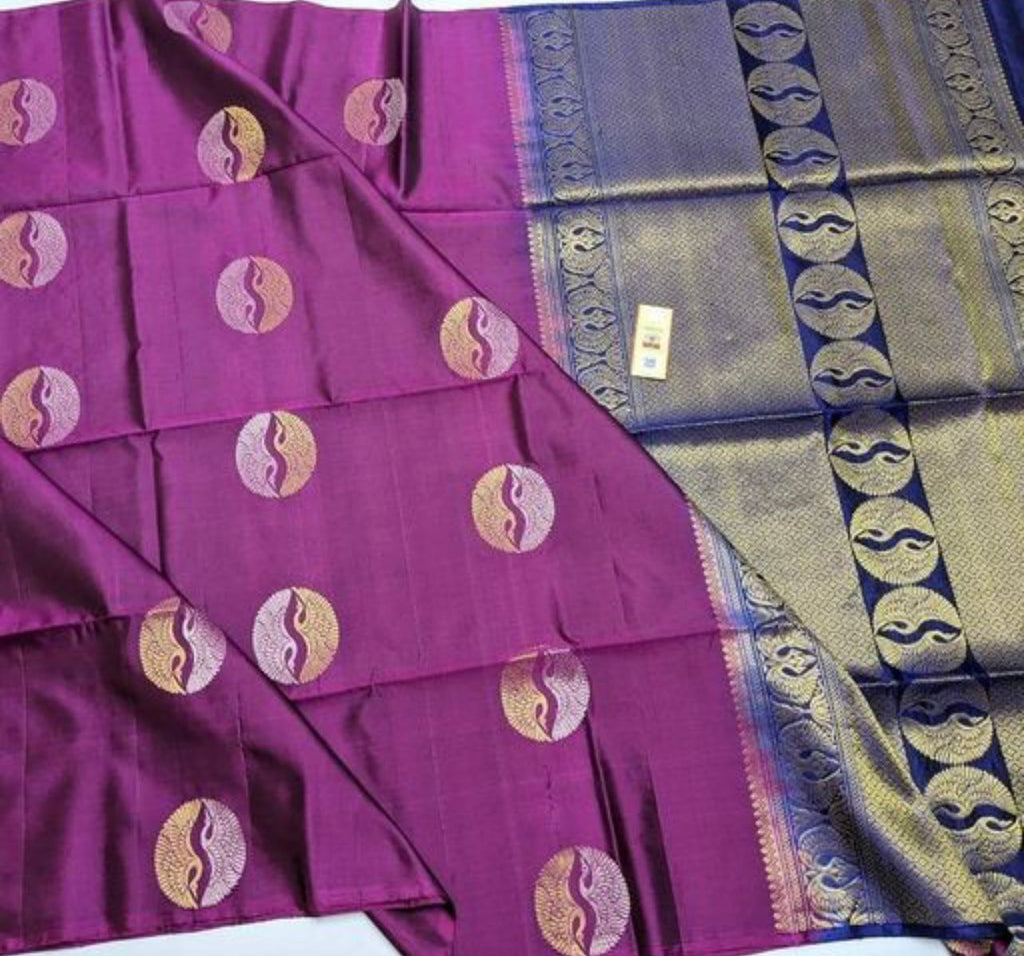 Amazing Purple Soft Silk Saree With Pretty Blouse Piece ClothsVilla