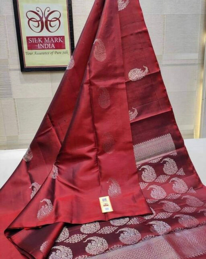 Smart Red Soft Silk Saree With Desiring Blouse Piece ClothsVilla